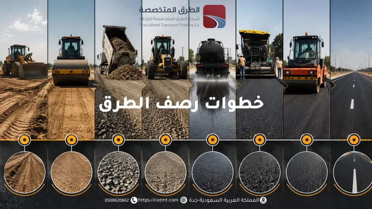 خطوات رصف الطرق