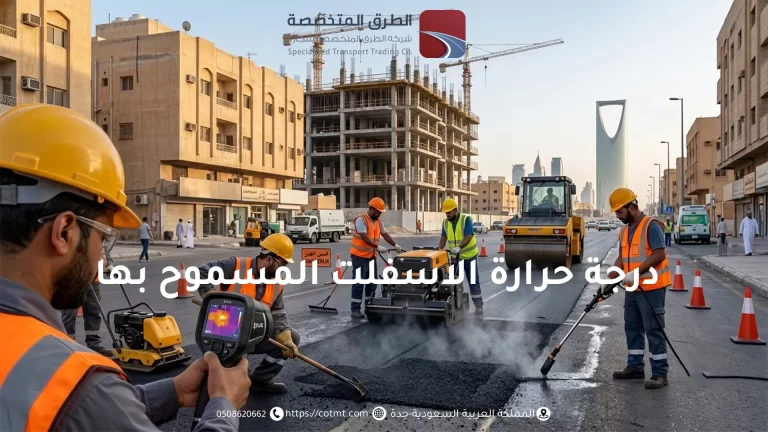 درجة حرارة الاسفلت المسموح بها
